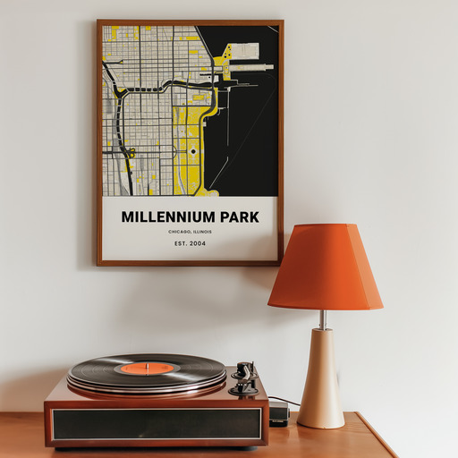 Millenium Park Poster - Street Map 10