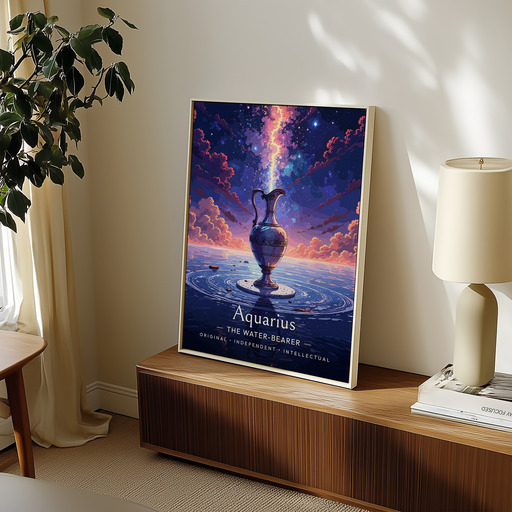 Aquarius in Enchanted Surrealism Print - Custom Zodiac Sign Poster 11