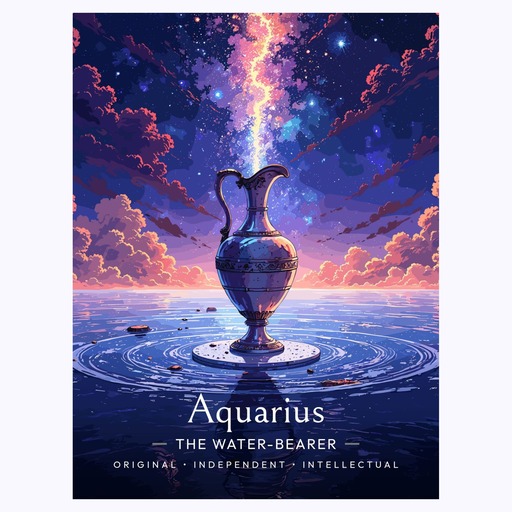 Aquarius in Enchanted Surrealism Print - Custom Zodiac Sign Poster 6