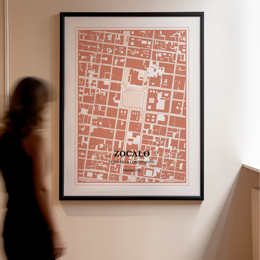 Zocalo Plaza Poster - Street Map 10