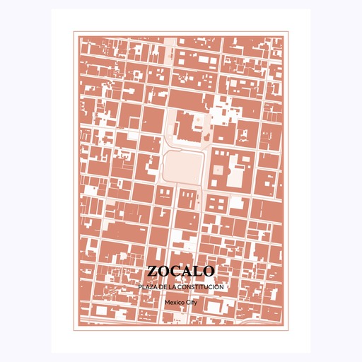 Zocalo Plaza Poster - Street Map 6