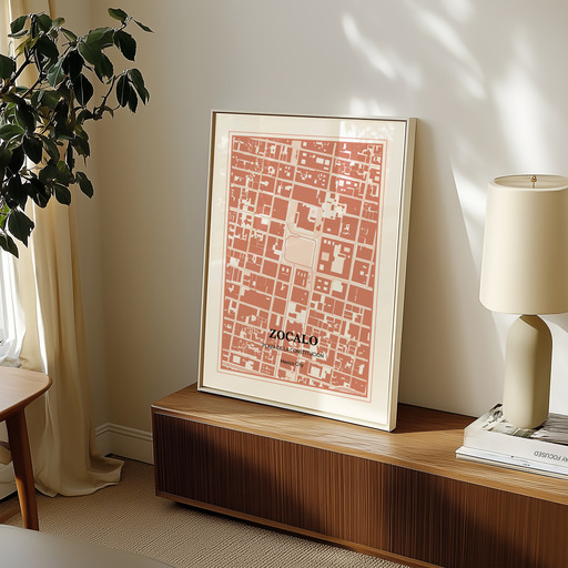 Zocalo Plaza Poster - Street Map 8