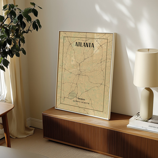 Atlanta in Vintage Poster - Street Map 9