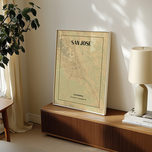 San Jose in Vintage Poster - Street Map 9
