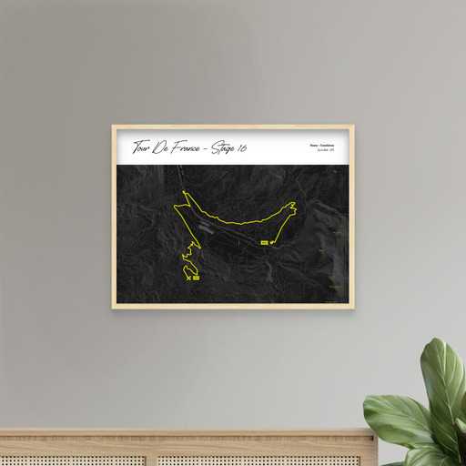 2023 Tour de France Stage 16 Poster - Route Map 9