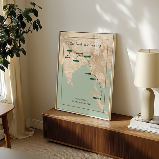 Our South-East Asia Trip Poster - Route Map 10