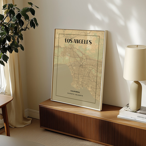 Los Angeles in Vintage Poster - Street Map 9