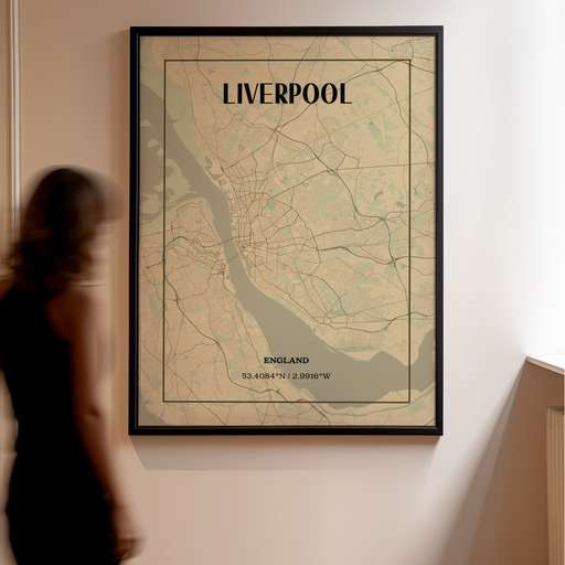 Liverpool in Vintage Poster - Street Map 11