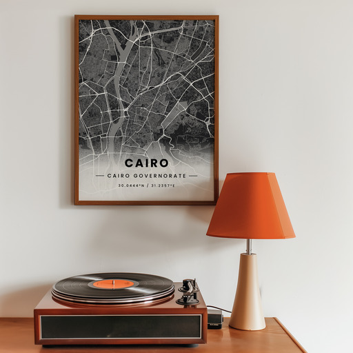 Cairo in Dark Poster - Street Map 10