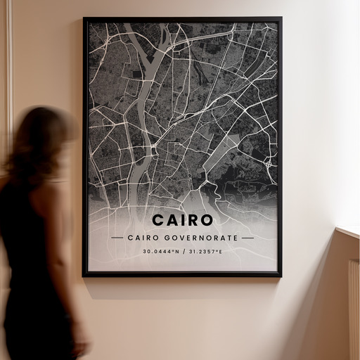 Cairo in Dark Poster - Street Map 11