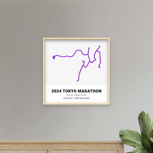 Minimalist 2025 Tokyo Marathon Poster - Route Map 11