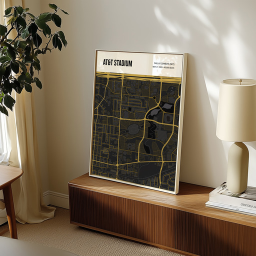 Dallas Cowboys Stadium Poster - Street Map 11