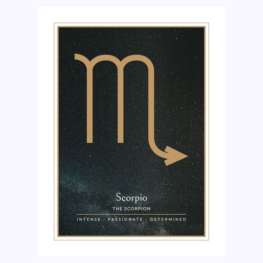Scorpio in Simple Sharp Print - Custom Zodiac Sign Poster 6