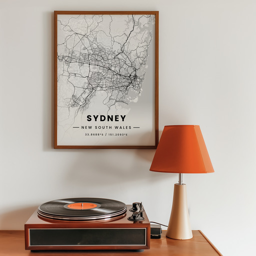 Sydney in Light Poster - Street Map 10