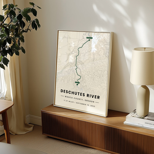 Our Rafting Trip to the Deschutes River Poster - Route Map 11