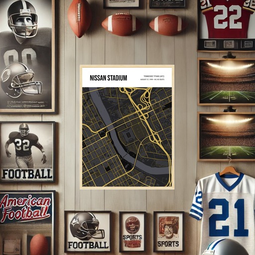 Tennessee Titans Stadium Poster - Street Map 10