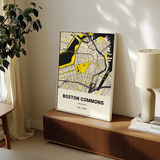 Boston Commons Poster - Street Map 9