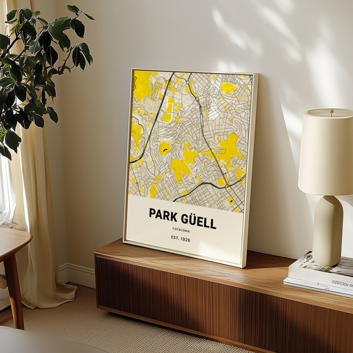 Parque Güell Poster - Street Map 9