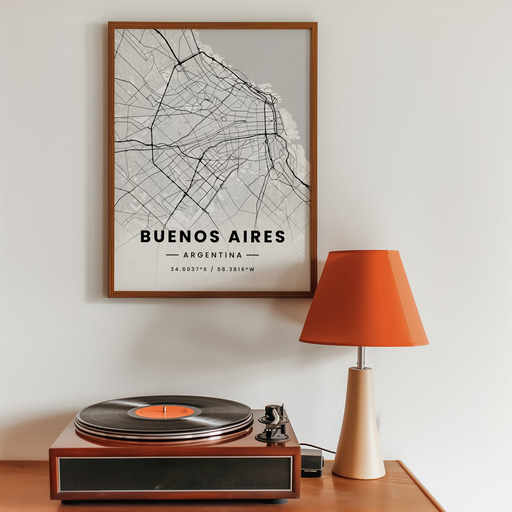 Buenos Aires in Light Poster - Street Map 10