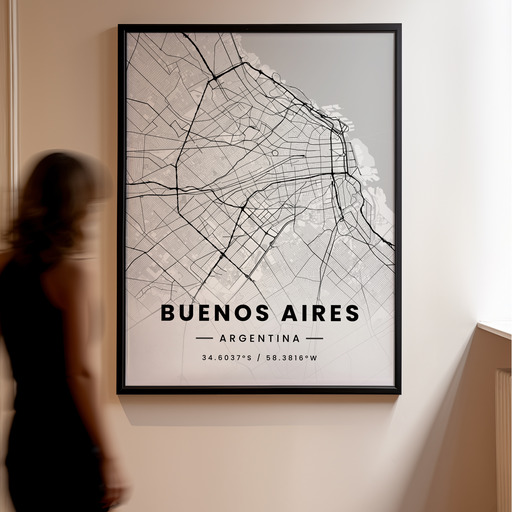 Buenos Aires in Light Poster - Street Map 11