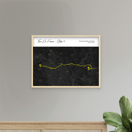 2023 Tour de France Stage 9 Poster - Route Map 9