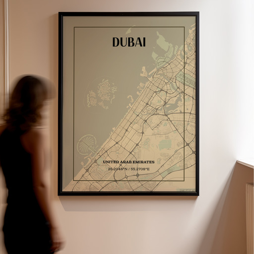 Dubai in Vintage Poster - Street Map 11