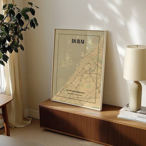 Dubai in Vintage Poster - Street Map 9