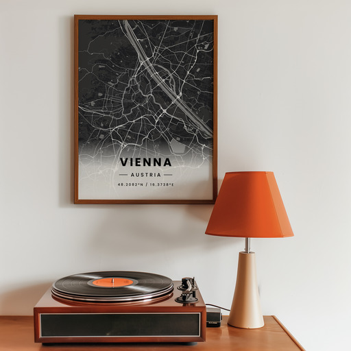 Vienna in Dark Poster - Street Map 10