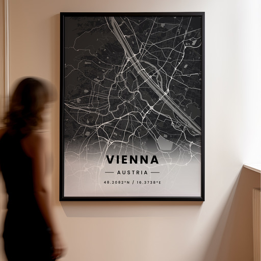 Vienna in Dark Poster - Street Map 11