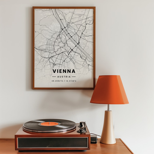 Vienna in Light Poster - Street Map 10
