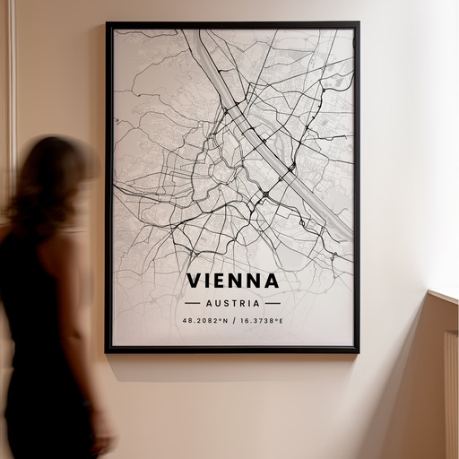 Vienna in Light Poster - Street Map 11
