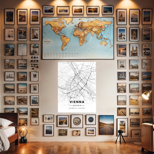 Vienna in Light Poster - Street Map 8