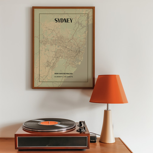 Sydney in Vintage Poster - Street Map 10