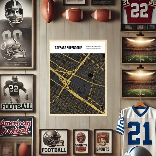 New Orleans Saints Stadium Poster - Street Map 10