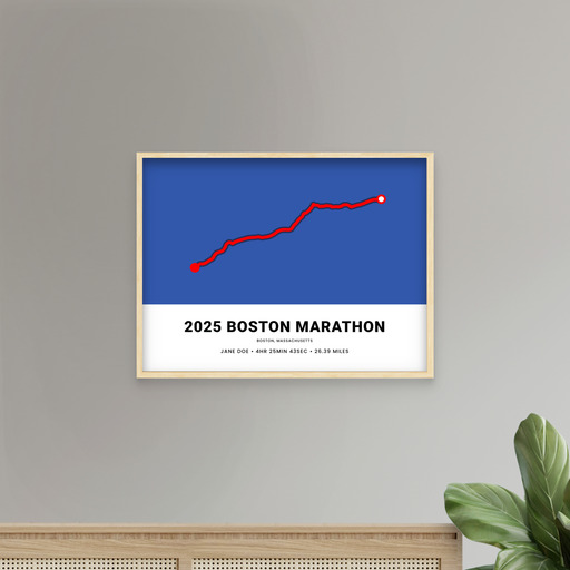 Minimalist 2025 Boston Marathon Poster - Route Map 11