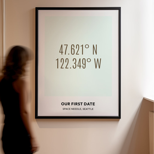 Where We Had Our First Date Poster - Coordinates 10