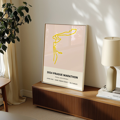 Minimalist 2025 Prague Marathon Poster - Route Map 10