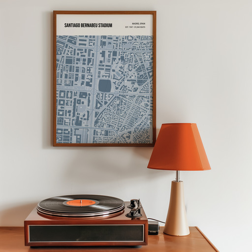 Santiago Bernabeu Stadium Poster - Street Map 10