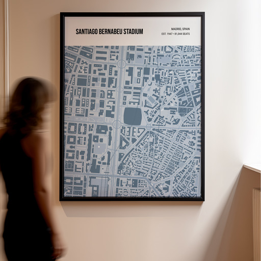 Santiago Bernabeu Stadium Poster - Street Map 11