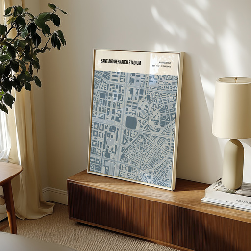 Santiago Bernabeu Stadium Poster - Street Map 9
