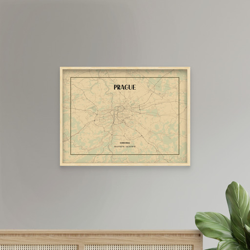 Prague in Vintage Poster - Street Map 9