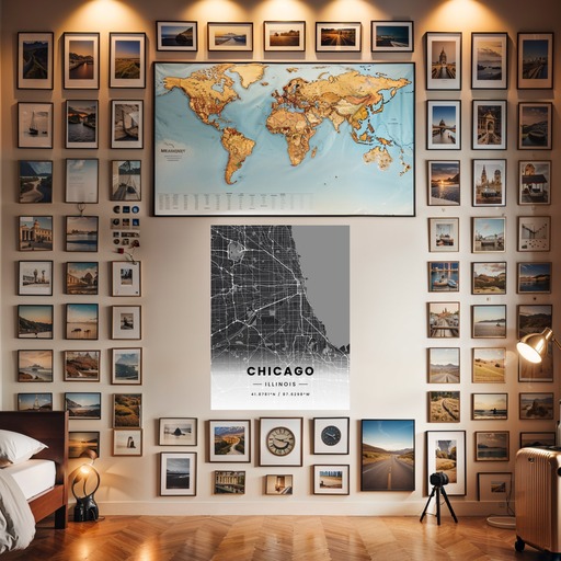 Chicago in Dark Poster - Street Map 8