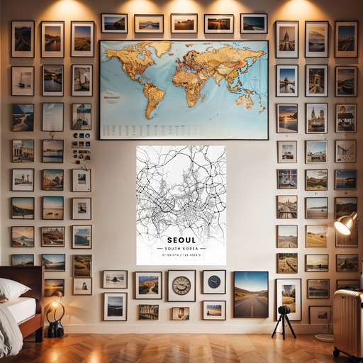 Seoul in Light Poster - Street Map 8