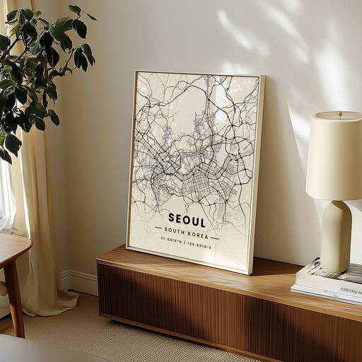 Seoul in Light Poster - Street Map 9