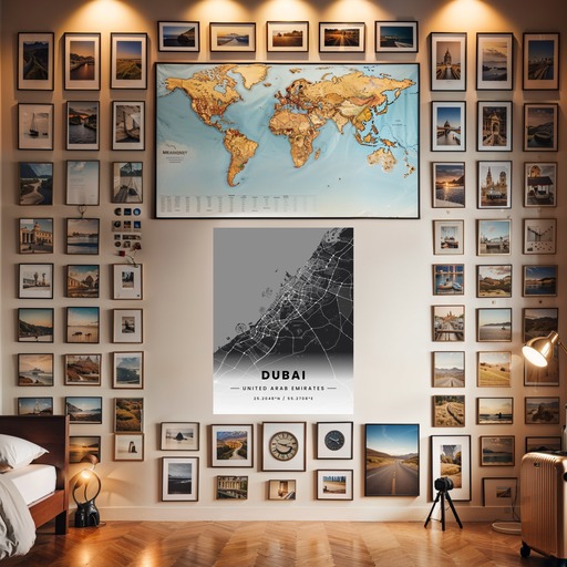 Dubai in Dark Poster - Street Map 8