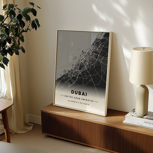 Dubai in Dark Poster - Street Map 9