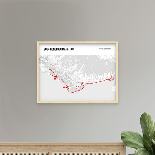 2024 Honolulu Marathon Poster - Route Map 10