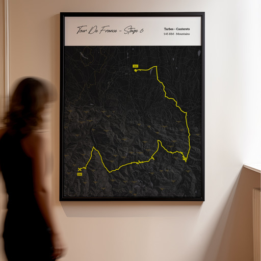 2023 Tour de France Stage 6 Poster - Route Map 11