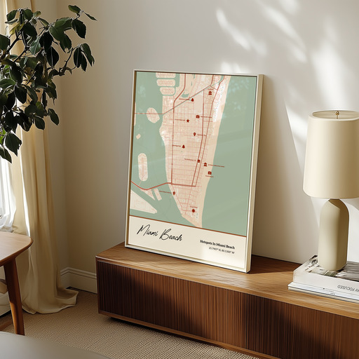 Hotspots in Miami Beach Poster - Street Map 11