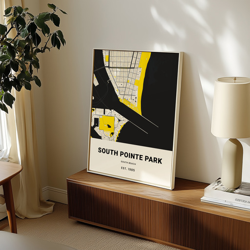 South Pointe Park Poster - Street Map 8